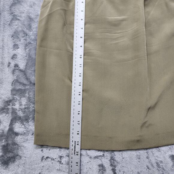 Vintage Hugo Buscati Milano Skirt Suit Womens 6 PETITE Tan Silk Double Breasted - Picture 13 of 14